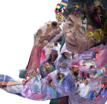 digital photo montage print, collage photography, travel enthusiast, South Korea, portrait woman, people