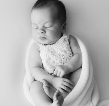 Newborn photography session in Littlehampton studio with natural light