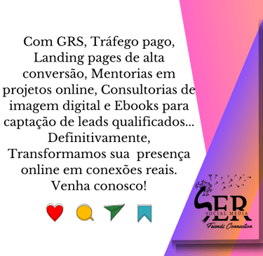 post de instagram onde há os principais produtos da agência SER