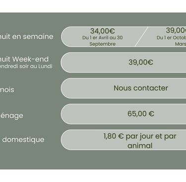 Prix  1 chbr Standard