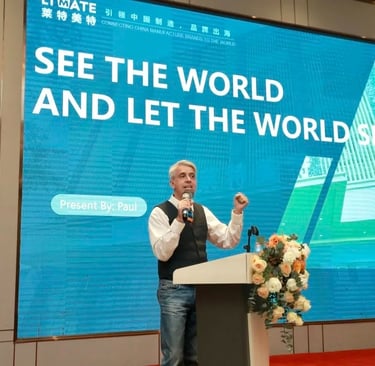 a man standing at a podium with a microphone and a microphone