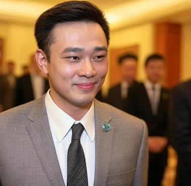 a Chinese man in a suit and tie