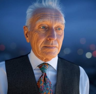 a mystical man with a white shirt and tie