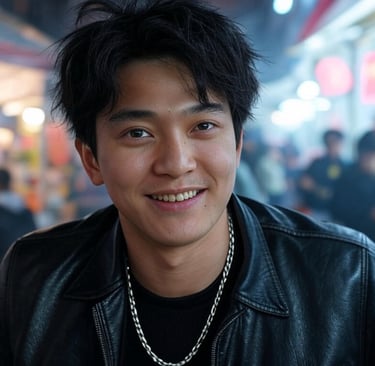 a man with a chain link necklace and a chain link necklace