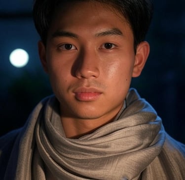 a man in a scarf - like scarf - like scarf - like scarf - like