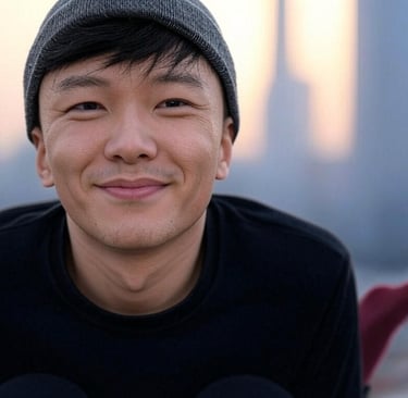 a man in a beanie hat and a beanie