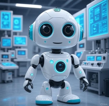 a robot toy robot with a camera and a camera