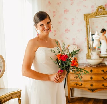 Préparation de la mariée dans un chateau à bordeaux