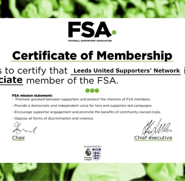 FSA Certificate of Membership