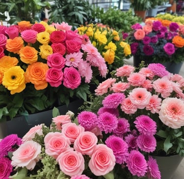 selection of flowers at florists