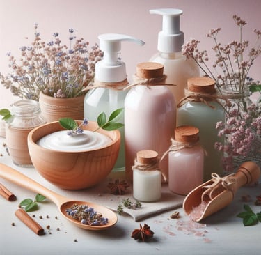 a variety of different types of body care products