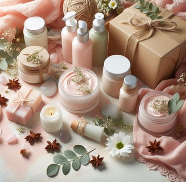 a variety of body care products including body butter