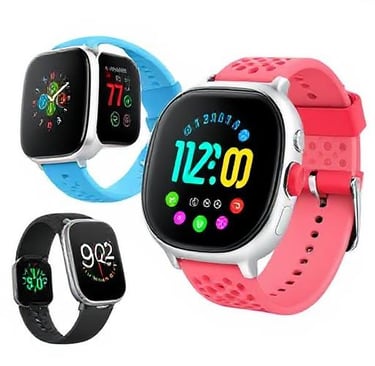 a smart watch with a colorful colored band