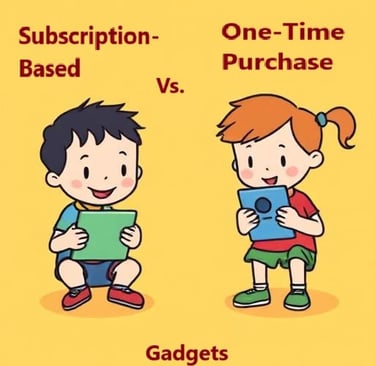 a boy and girl are looking at each other holding gadgets