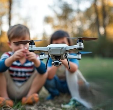 two children playing with a remote control device