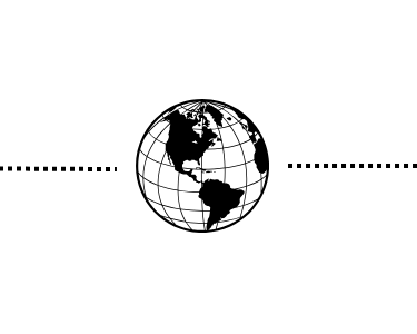 Globe with dotted lines
