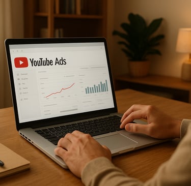Pessoa-trabalhando-computador-tela-mostrando-painel-Youtube-Ads