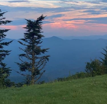 Sunset over the Blue Ridge Parkway near Burnsville, North Carolina