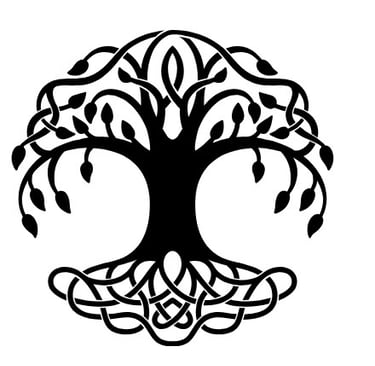 Jack’s Locksmith black Celtic knot tree of life representing deep home roots in WNC, Asheville, Burnsville, NC