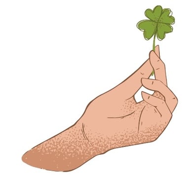 Sketch of a hand holding a four leaf clover representing Jack’s locksmith core values overcoming obstacles and hard work
