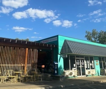 Yellow Mug coffee shop representing commercial locksmith in Weaverville including smart locks and master key systems