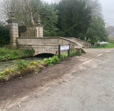 Bridge over the River Wey at the entrance to Westbrook House Upwey