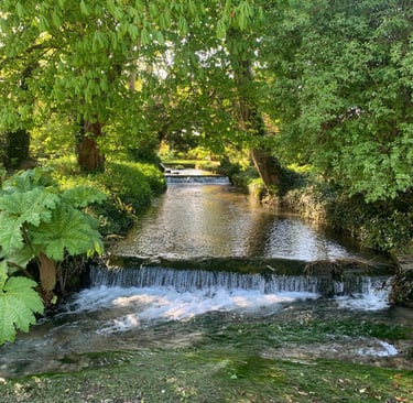 View of the River Wey from Church Street, near the junction of Stottingway Street Upwey