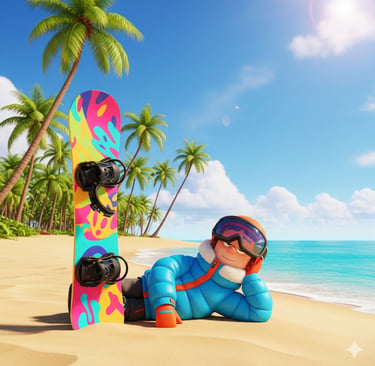 Snowboarder in vacanza