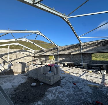 New refurbished steel frame going up