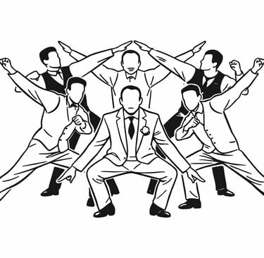 Illustration de pose amusante pour animation photo mariage