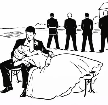 Illustration de pose amusante pour animation photo mariage
