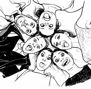 Illustration de pose amusante pour animation photo mariage