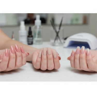 Diferentes técnicas de alongamento de unhas: gel, acrílico e fibra de vidro, no We Hall Beauty em Bauru