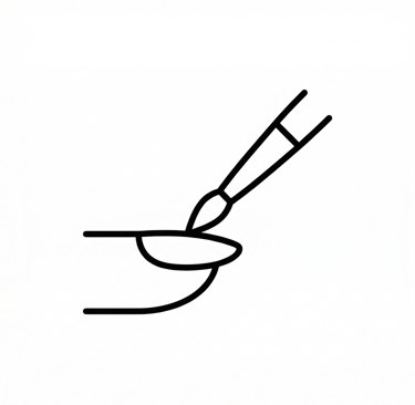 Ícone de pincel de nail design demonstrando a técnica de anatomia personalizada e acabamento natural.