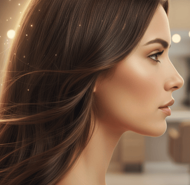 Pessoa com cabelo saudável e brilhante, transmitindo confiança, após tratamento de tricologia no We Hall Beauty em Bauru.