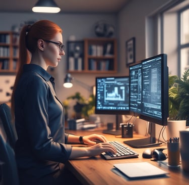 woman in white and blue checked dress shirt