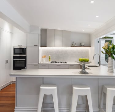 White modern kitchen renovation