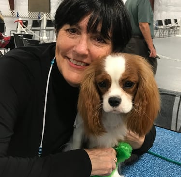 Shelly And Paisley at the dog show