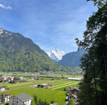 View of Wilderswil and Jungfrau from the Kleiner Rugen Ringweg