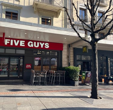 Five Guys and McDonalds in Geneva Switzerland