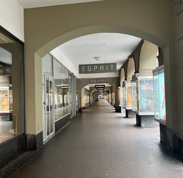 An arcade in the city of Bern Switzerland