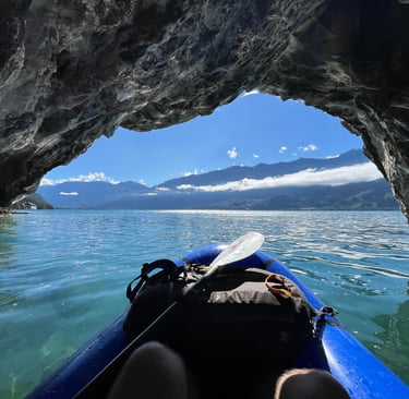 A small sea cave on Lake Thun