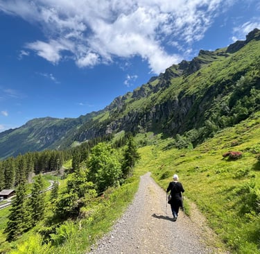 Heading down to Wengen on the path from Wengneralp