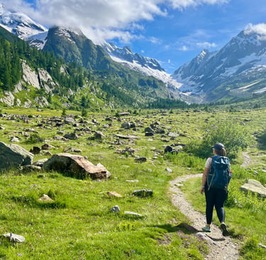 Walking up the Lötschental from Fafleralp