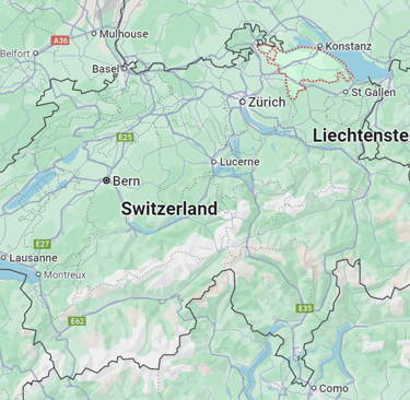 Overview map showing the location of the Canton of Thurgau