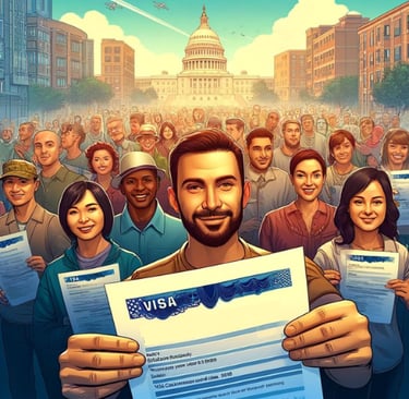 pessoas com visto americano nos EUA