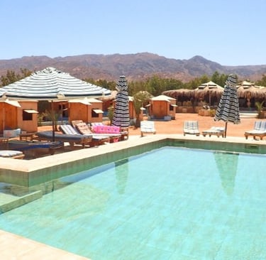 Mountain pool view at Bedouin star Ras shitan Nuweiba Egypt