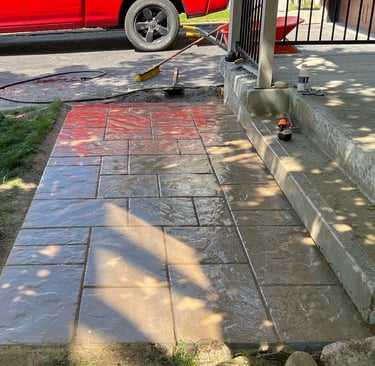 Interlock paver front walkway