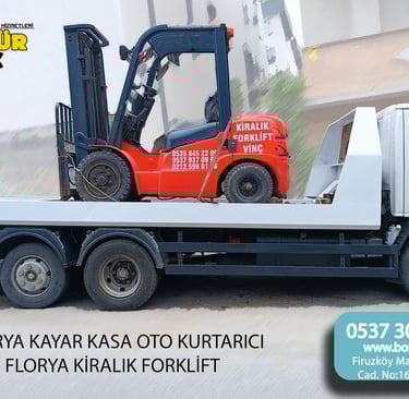 a forklift truck with a forklift truck in the back