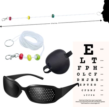 brock string pinhole glasses bates method eye exercises strabismus amblyopia lazy eye 